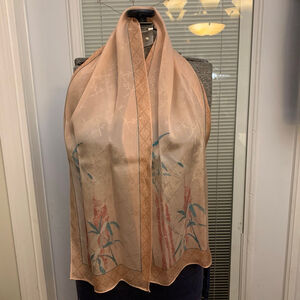 Women's Sacha Beige Red Bamboo Print Scarf One Size